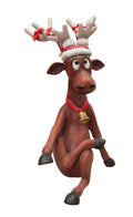 Funny Reindeer Statue -Funny Reindeer Sitting with Cross Legs Christmas Decor 3'