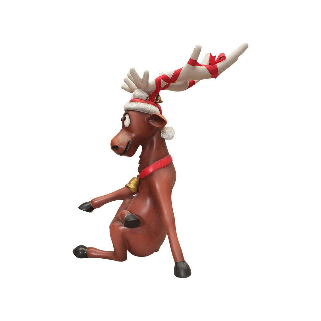 Funny Reindeer Statue -Funny Reindeer Sitting with Cross Legs Christmas Decor 3'