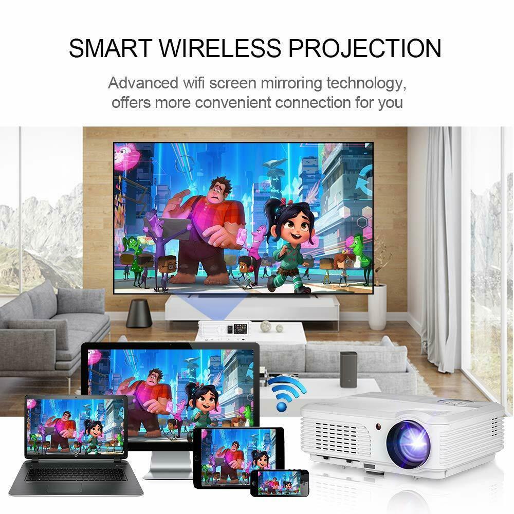5000lm android wifi blue-tooth home theater projector 1080p online movie game tv