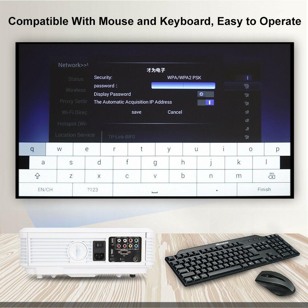 5000lm android wifi blue-tooth home theater projector 1080p online movie game tv