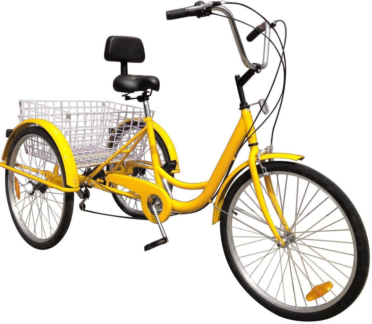 Areyourshop 3-Wheel Adult Tricycle Cruise Cargo Bike Trike with Basket