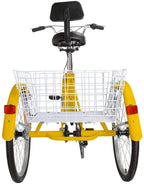Areyourshop 3-Wheel Adult Tricycle Cruise Cargo Bike Trike with Basket