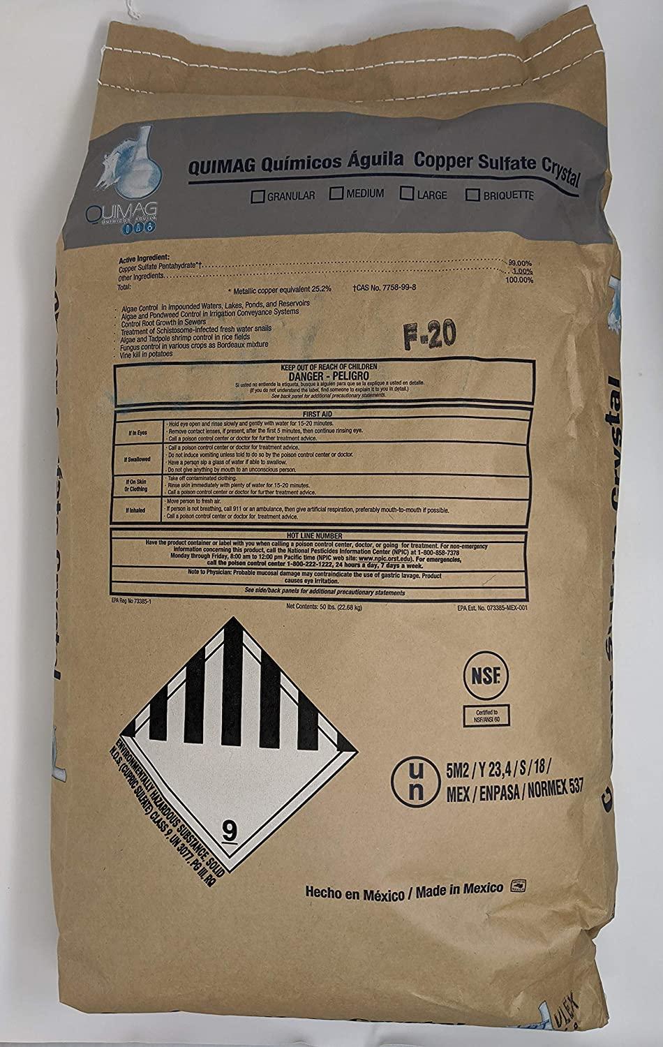 copper sulfate mini crystals 50lb bag - epa 99% pure