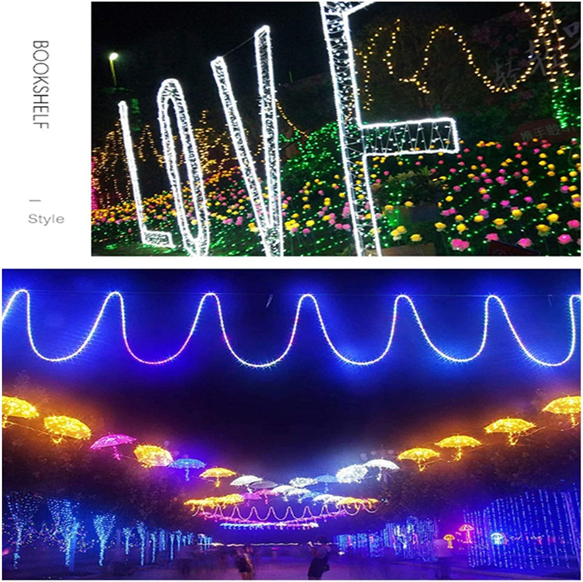 WANGJUNXIU LED Fairy String Lights 10m~600m 100LEDs~6000LEDs, 8Mode IP67 Outdoor and Indoor Decoration Rope Lights for Christmas Wedding Party Ceiling Garden Wall Halloween String Lights