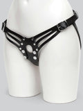 DOMINIX Deluxe Leather Strap-On Harness, Black
