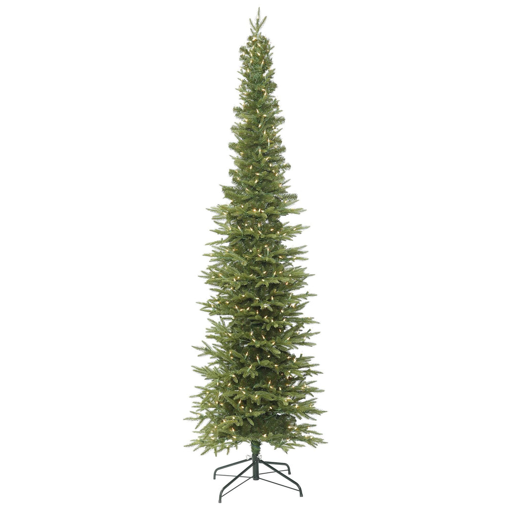 Vickerman 3.5' Bixley Pencil Fir Artificial Christmas Tree, Clear Dura-lit Lights - Faux Brixley Pencil Fir Christmas Tree - Seasonal Indoor Home Decor