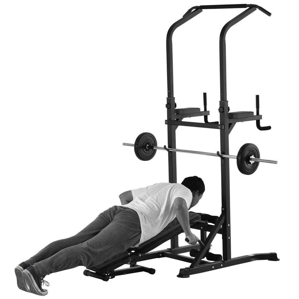 Soozier Exercise Pull-up Weight Machine Power Tower with Multiple Adjustable Positions for Strengthening Many Muscles