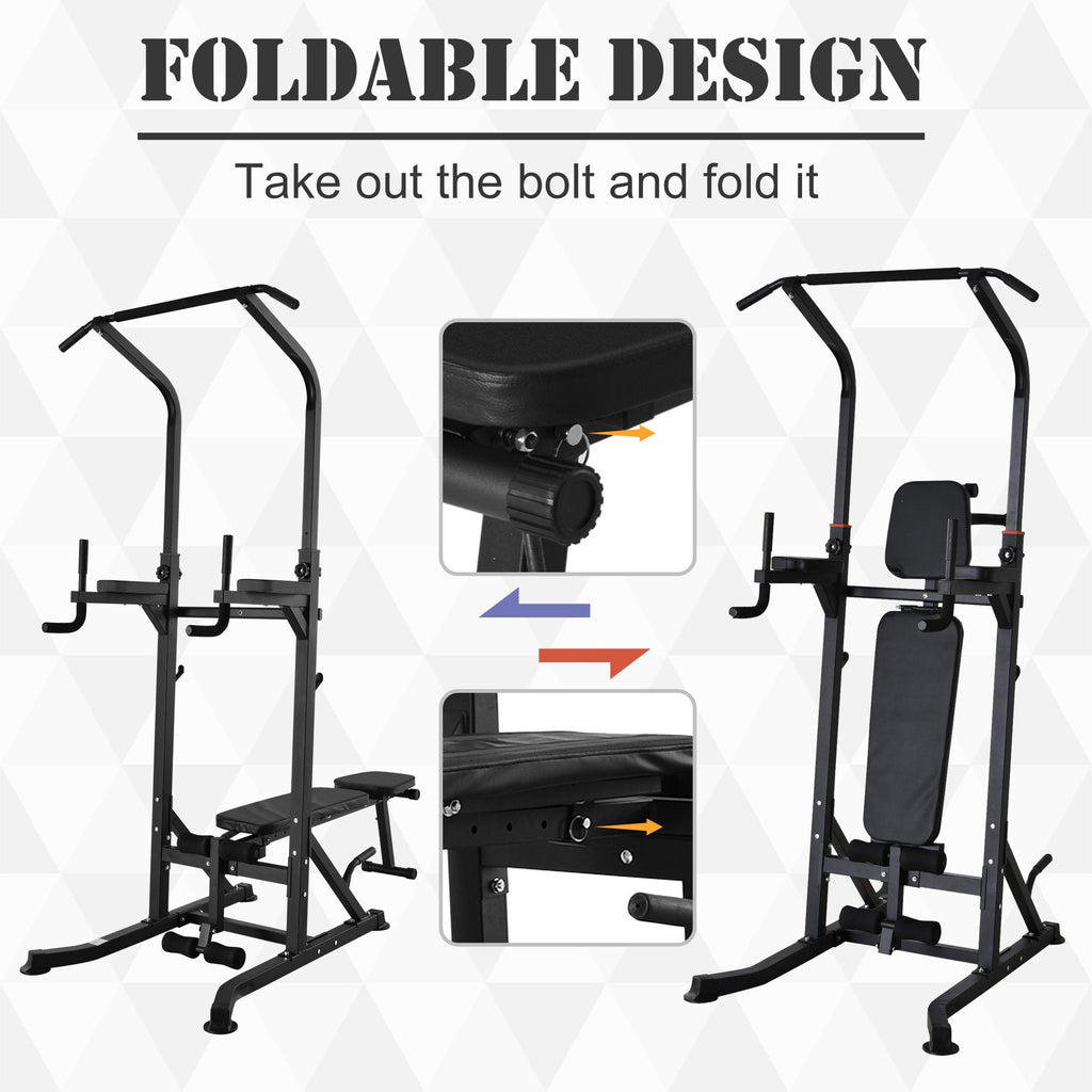 Soozier Exercise Pull-up Weight Machine Power Tower with Multiple Adjustable Positions for Strengthening Many Muscles