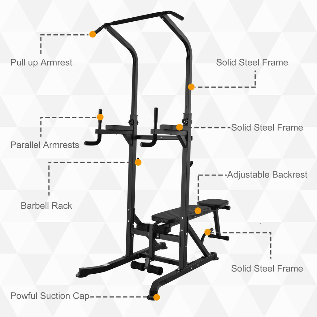 Soozier Exercise Pull-up Weight Machine Power Tower with Multiple Adjustable Positions for Strengthening Many Muscles