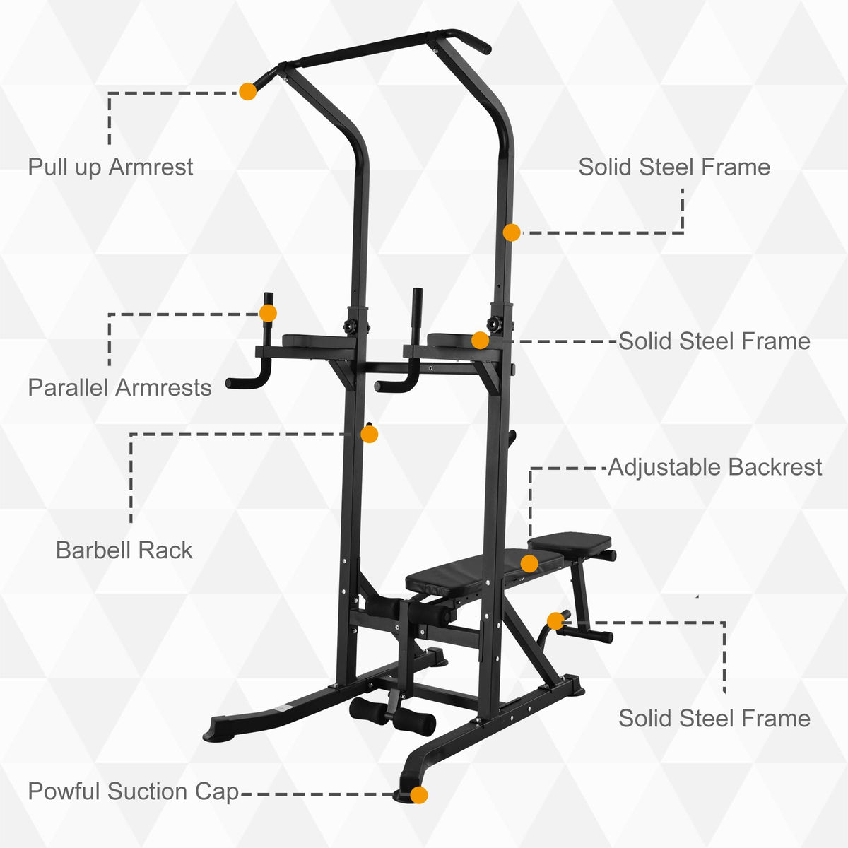 Soozier Exercise Pull-up Weight Machine Power Tower with Multiple Adjustable Positions for Strengthening Many Muscles
