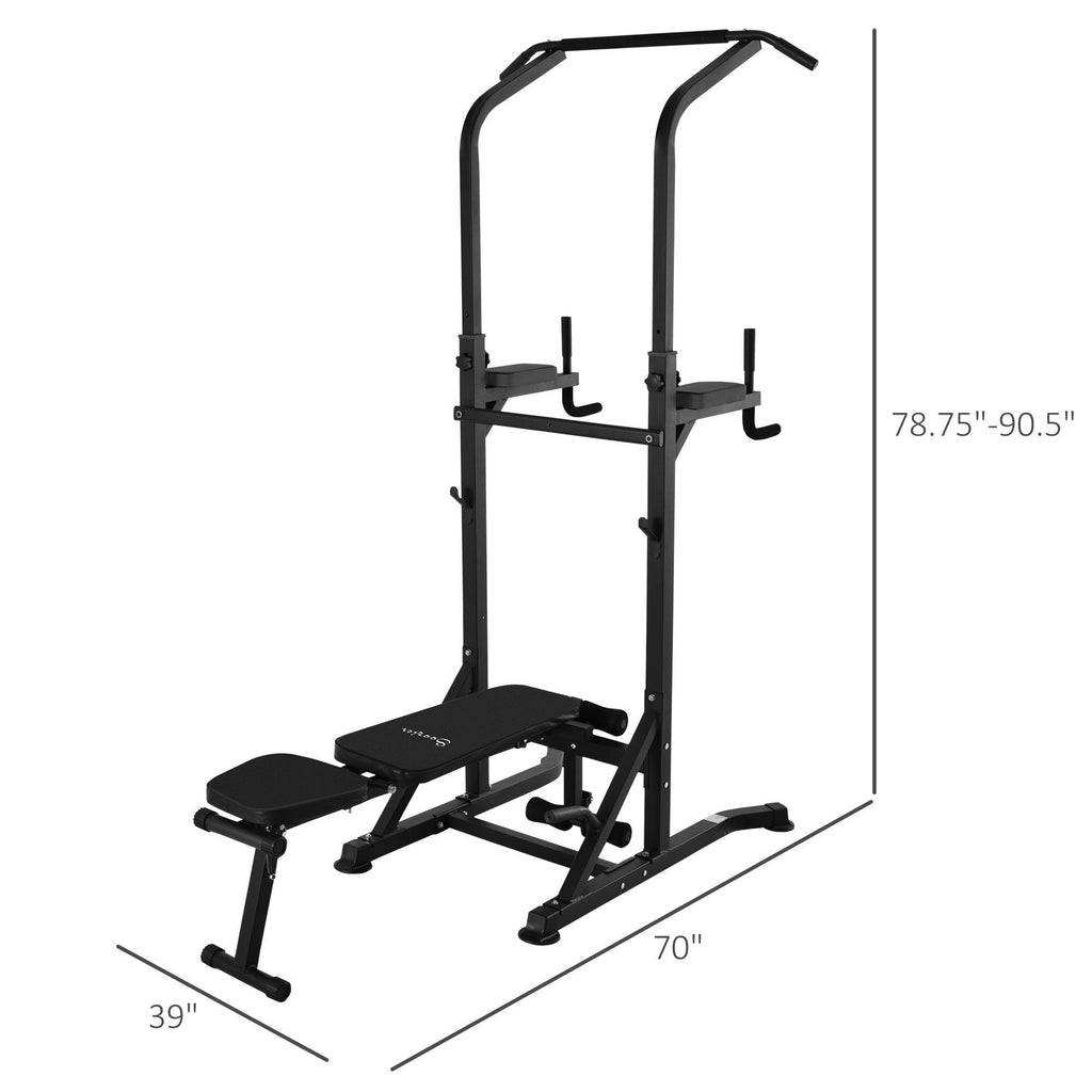 Soozier Exercise Pull-up Weight Machine Power Tower with Multiple Adjustable Positions for Strengthening Many Muscles