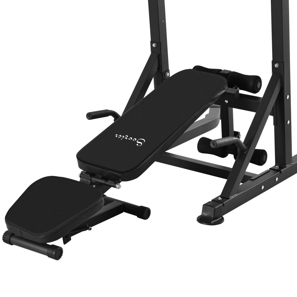 Soozier Exercise Pull-up Weight Machine Power Tower with Multiple Adjustable Positions for Strengthening Many Muscles