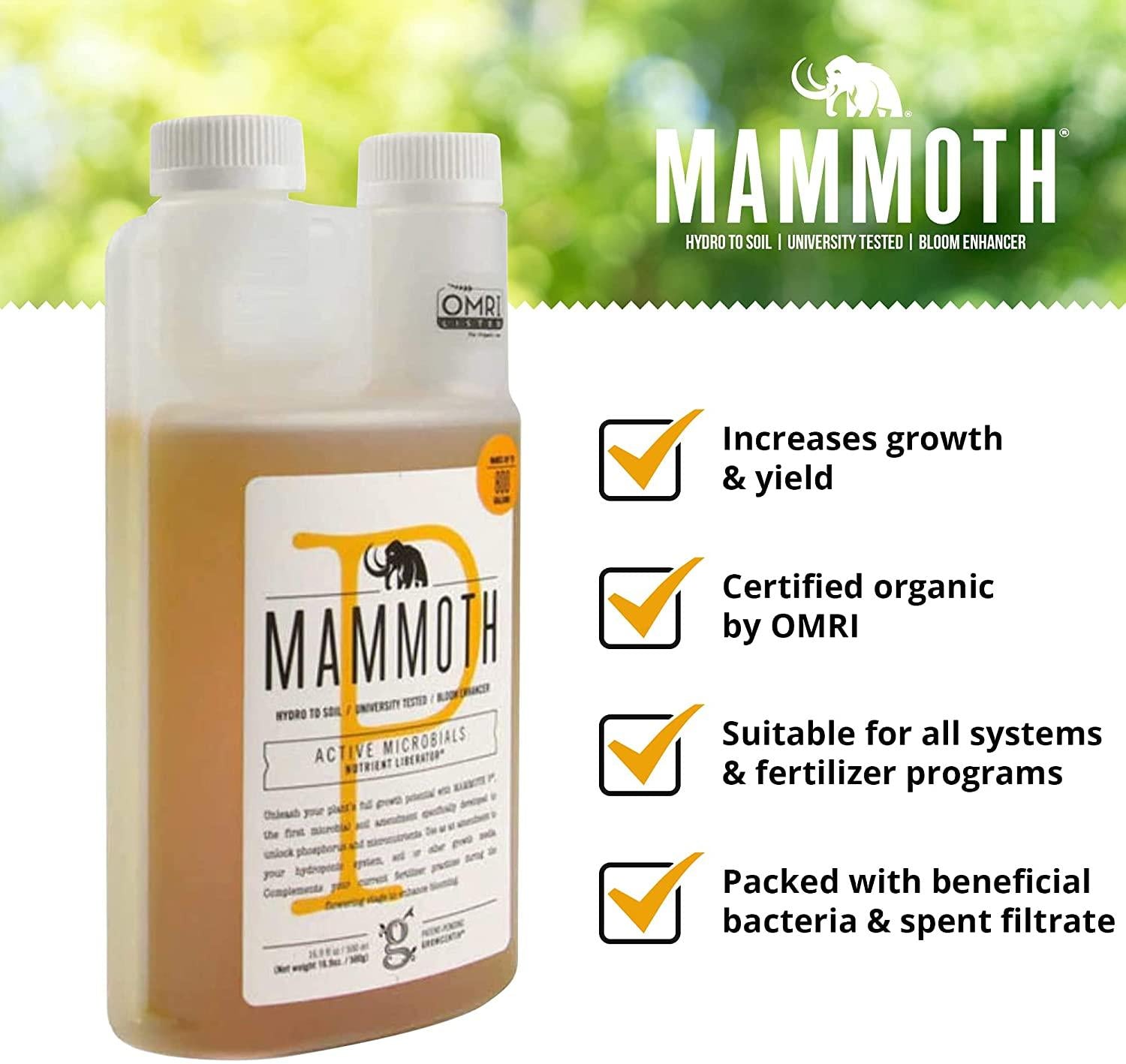 mammoth p bloom booster &amp; enhancer - plant nutrients for increased growth &amp; yield (500 milliliters)