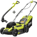 RYOBI Push Lawn Mower String Trimmer 13 in. 18-Volt Li-Ion 4.0Ah Battery/Charger