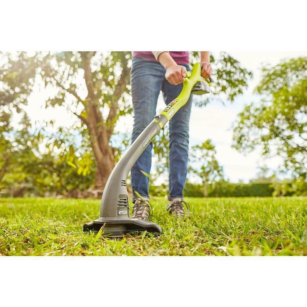 RYOBI Push Lawn Mower String Trimmer 13 in. 18-Volt Li-Ion 4.0Ah Battery/Charger
