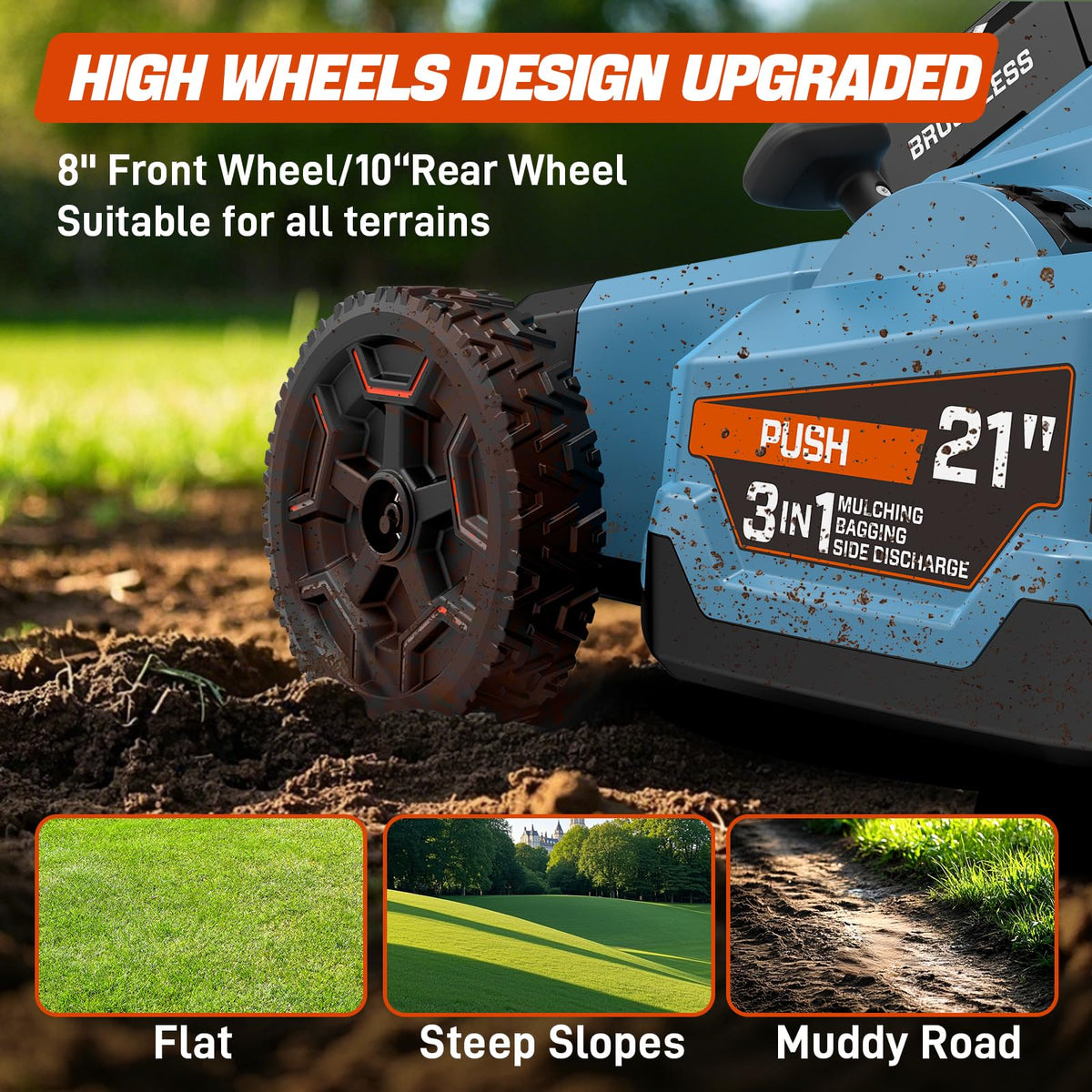 X6 60V Max 21" Self-Propelled Mower, 3-in-1 w/ 8Ah Battery &amp; Charger, Smart Display, 7-Level Adj. (Note: Battery &amp; Mower Shipped Separately)