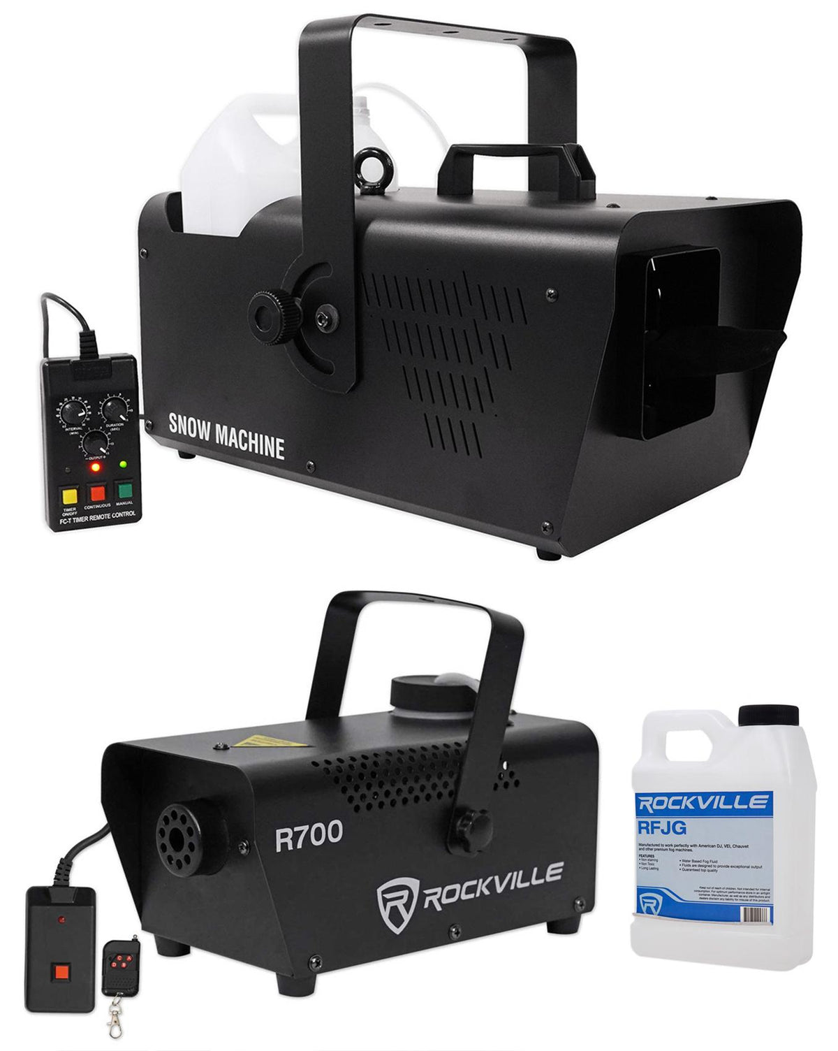 Chauvet DJ SM 250 Portable DMX Snow Machine w/ Remote+Fog Machine w/ Remote