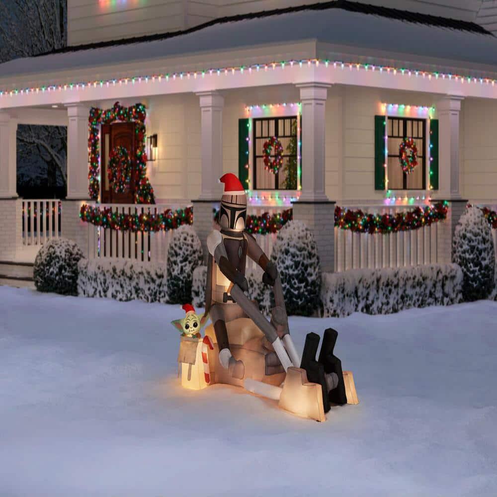 7 ft Mandalorian-Child Speeder Bike Holiday Inflatable