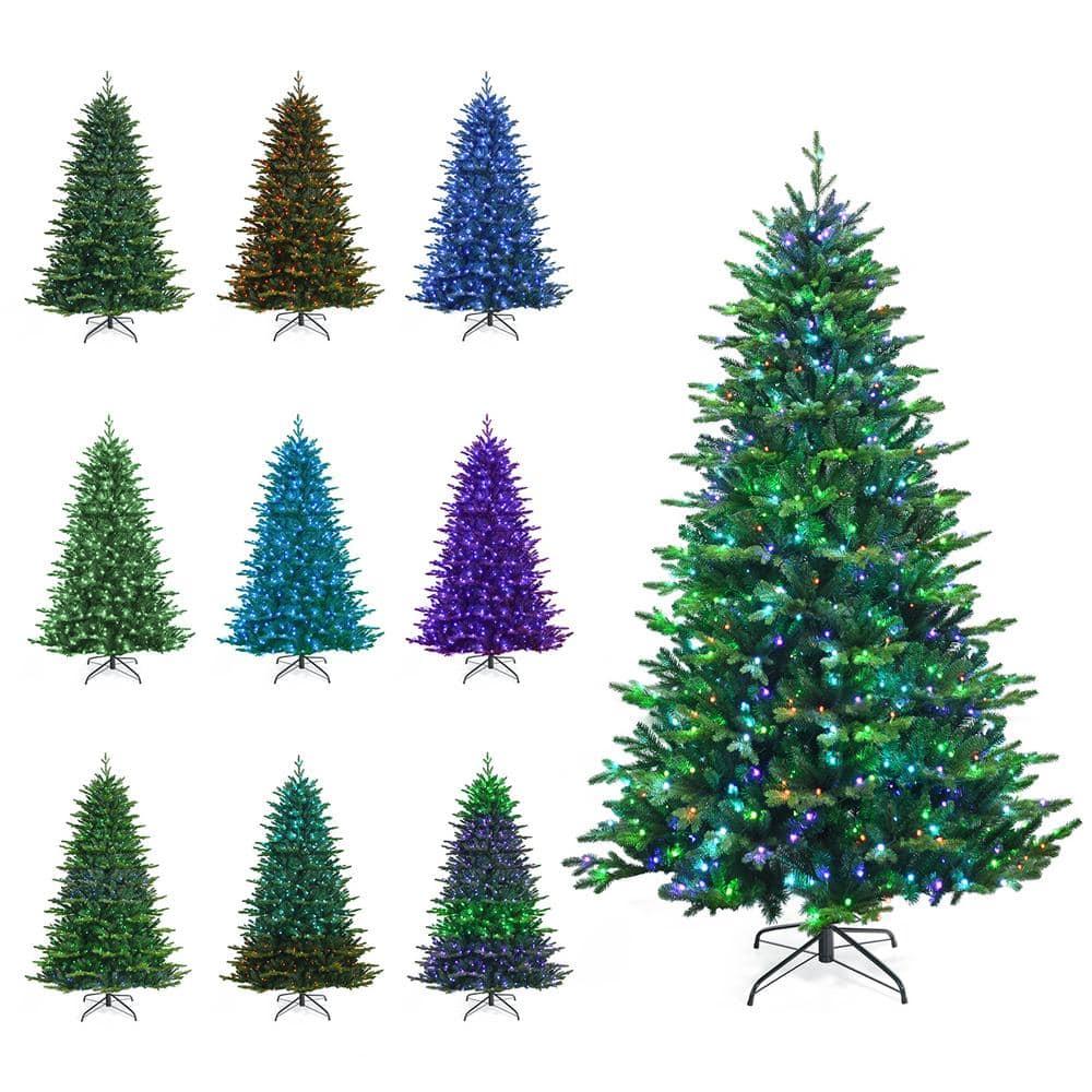 8 ft. Pre-Lit Artificial Christmas Tree with App Control and 15 Lighting Modes