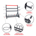 Sunny Health &amp; Fitness All-In-One Weight Plate Holder StoraRack Stand for Dumbbells, Plates, Weight Organizer, SF-XF920025