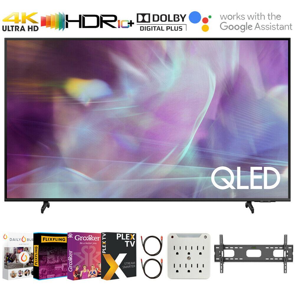 samsung qn43q60aa 43 inch qled 4k smart tv (2021) + movies streaming pack