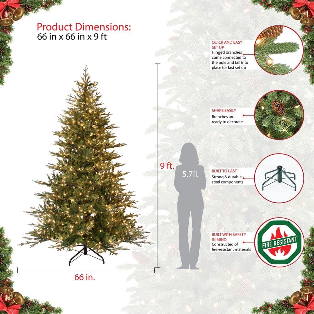 9 ft. Pre-Lit Balsam Fir Artificial Christmas Tree with 1000 UL-Listed Clear Incandescent Lights