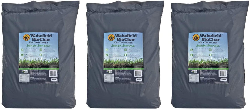 wakefield wfbcsc-bag-40 1 cu ft bag premium biochar organic garden soil conditioner (3 pack)