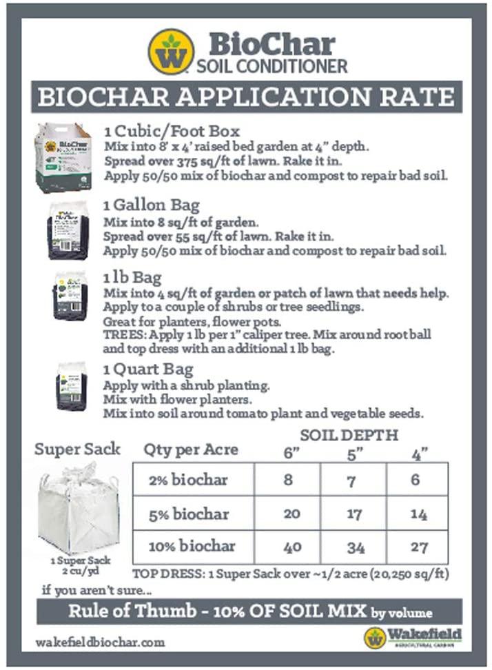 wakefield wfbcsc-bag-40 1 cu ft bag premium biochar organic garden soil conditioner (3 pack)