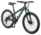 Mongoose Durham Mountain Bike, 21 Speeds, 24-Inch Wheels, Black