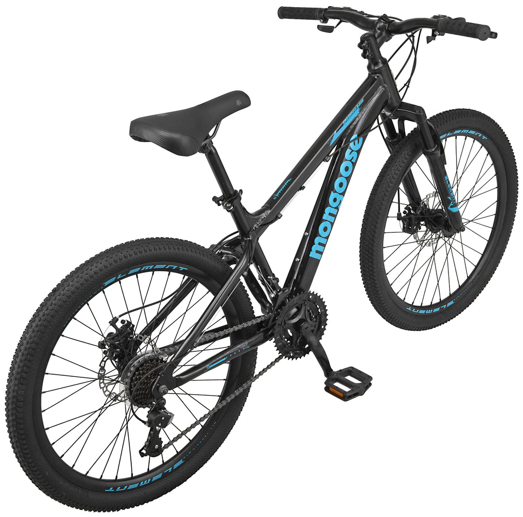 Mongoose Durham Mountain Bike, 21 Speeds, 24-Inch Wheels, Black