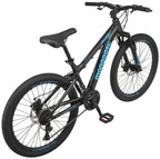 Mongoose Durham Mountain Bike, 21 Speeds, 24-Inch Wheels, Black