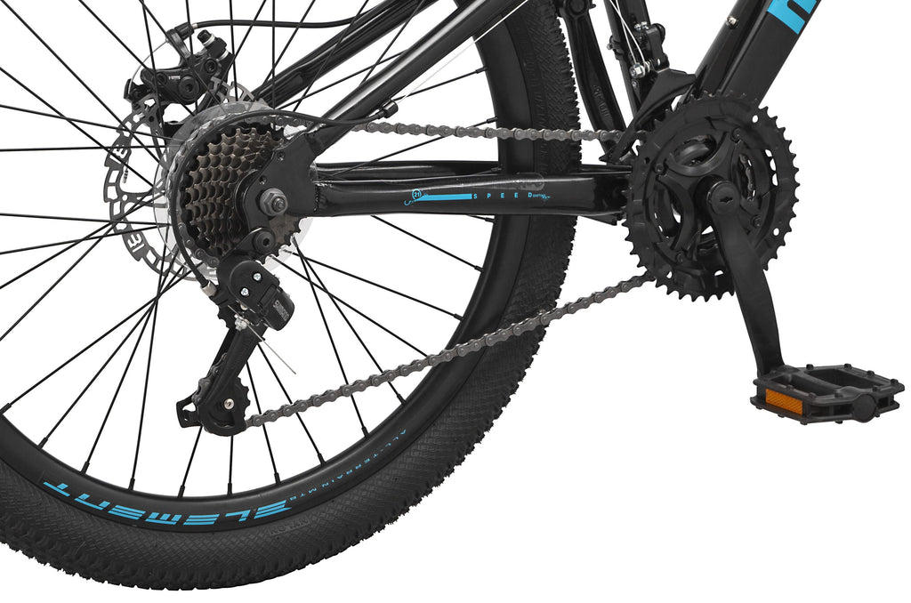 Mongoose Durham Mountain Bike, 21 Speeds, 24-Inch Wheels, Black