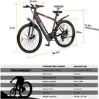 26" Electric Bike, 350W Electric Commuter Bicycle with LCD Display 36V/10.4Ah Lithium-Ion Battery, 21- Speed 5 Levels Electric/Pedal Assist Modes 2 Disc Brakes, City Commuting Bike for Adults