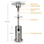 Goorabbit 46000Btu Propane Patio Heater,Stainless Steel,Etl Certificate, Cover Included