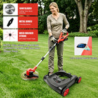 4-in-1 Cordless Lawn Mower, Weed Eater and Edger Combo, Adjustable Height &amp; Angle, Electric String Trimmer with Wheels Grass Trimmer for Garden Yard (2x4.0Ah Battery &amp; Charger Included)