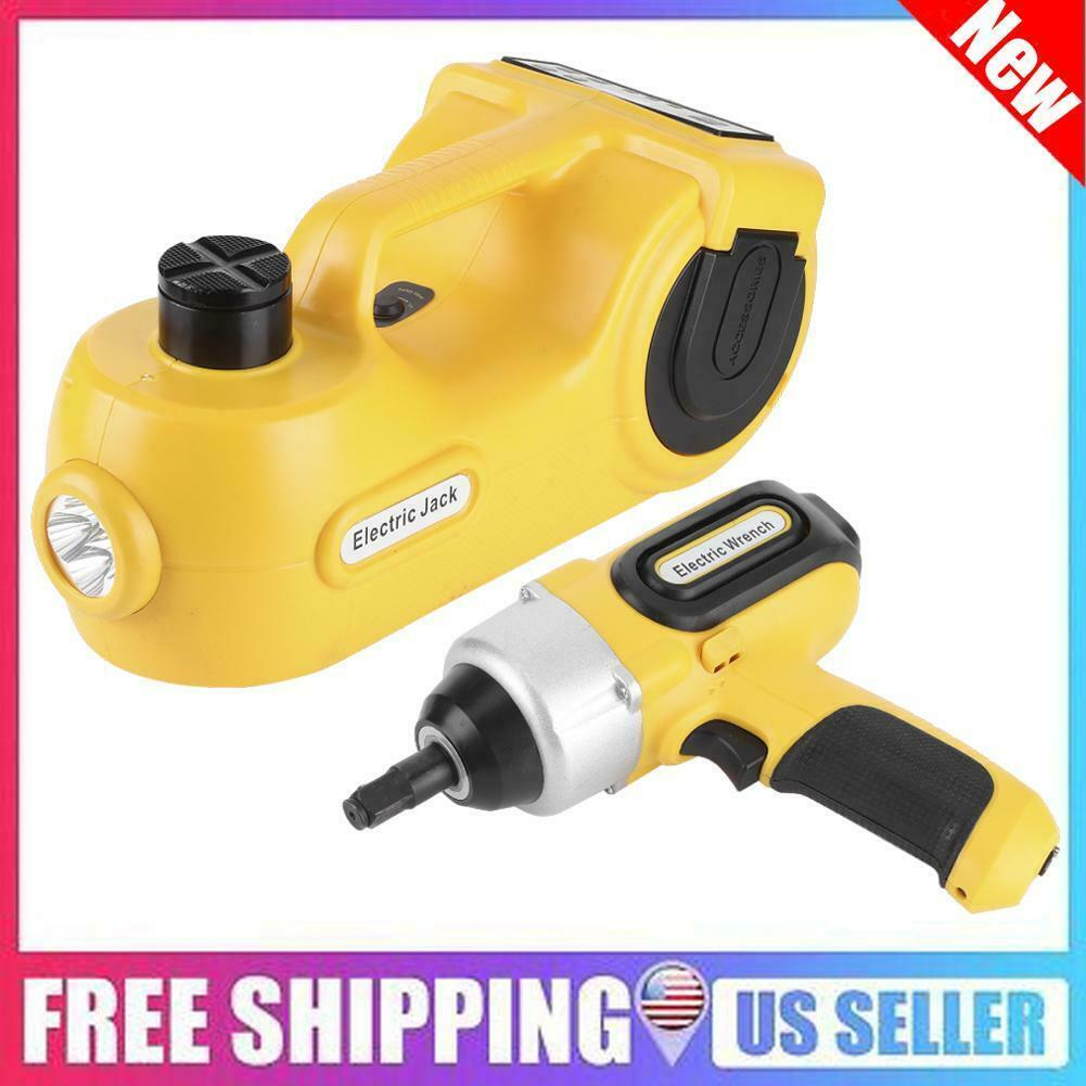 Electric Hydraulic Floor Jack & Impact Wrench Set 12V 5T 155-450mm For Car SUV