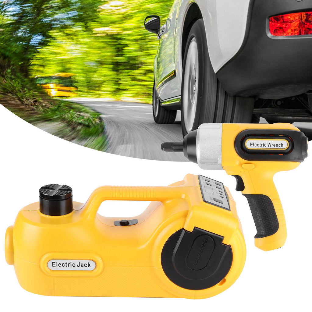 Electric Hydraulic Floor Jack & Impact Wrench Set 12V 5T 155-450mm For Car SUV