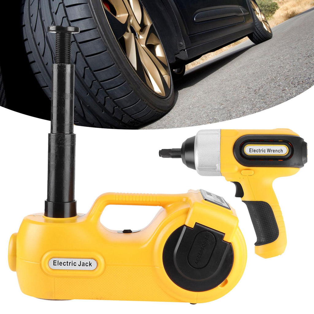 Electric Hydraulic Floor Jack & Impact Wrench Set 12V 5T 155-450mm For Car SUV