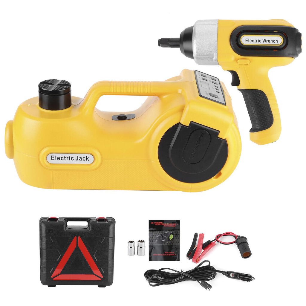 Electric Hydraulic Floor Jack & Impact Wrench Set 12V 5T 155-450mm For Car SUV