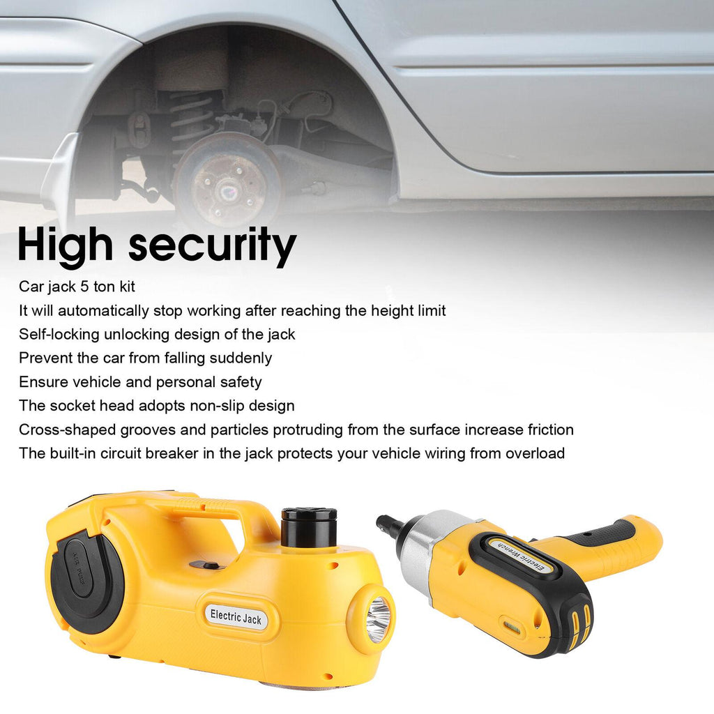 Electric Hydraulic Floor Jack & Impact Wrench Set 12V 5T 155-450mm For Car SUV