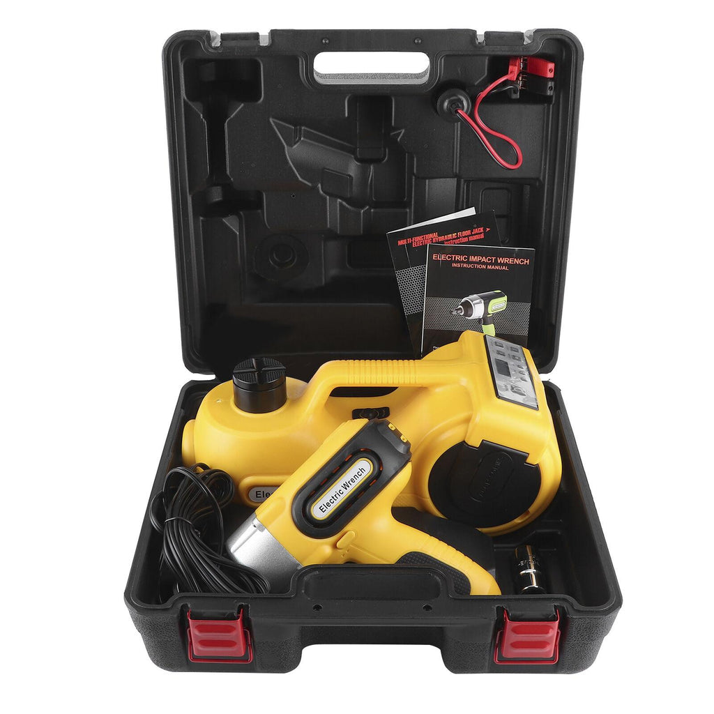 Electric Hydraulic Floor Jack & Impact Wrench Set 12V 5T 155-450mm For Car SUV