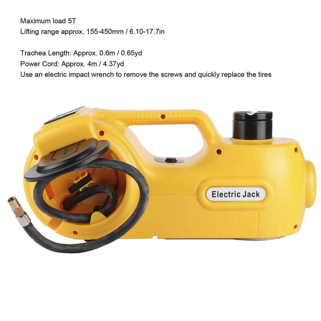 Electric Hydraulic Floor Jack & Impact Wrench Set 12V 5T 155-450mm For Car SUV