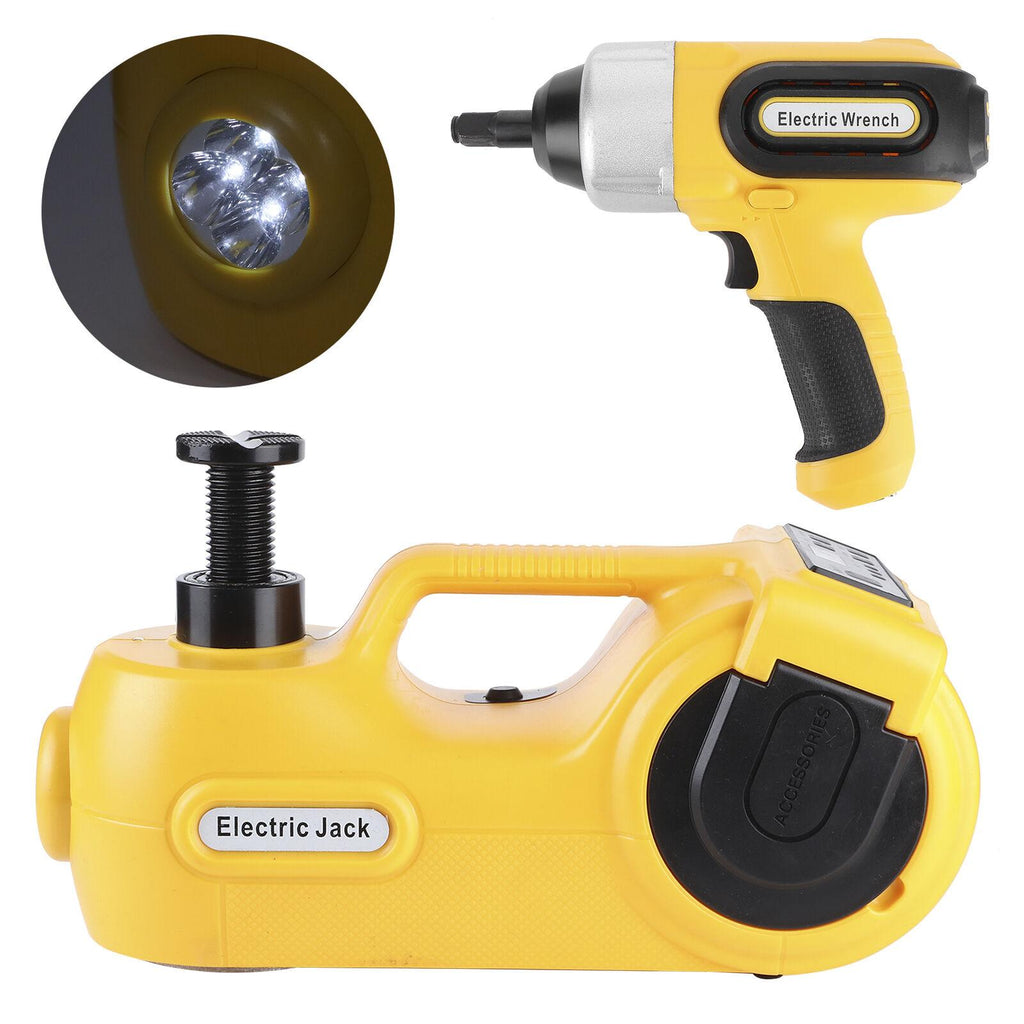 Electric Hydraulic Floor Jack & Impact Wrench Set 12V 5T 155-450mm For Car SUV