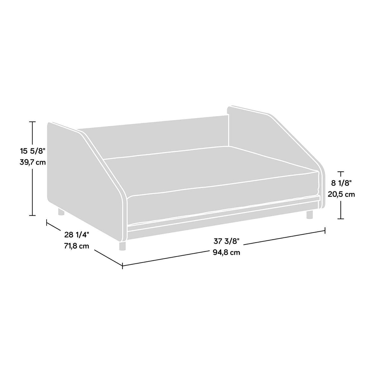 Sauder 424478 Harvey Park Dog Bed - Large, Noble Walnut Finish