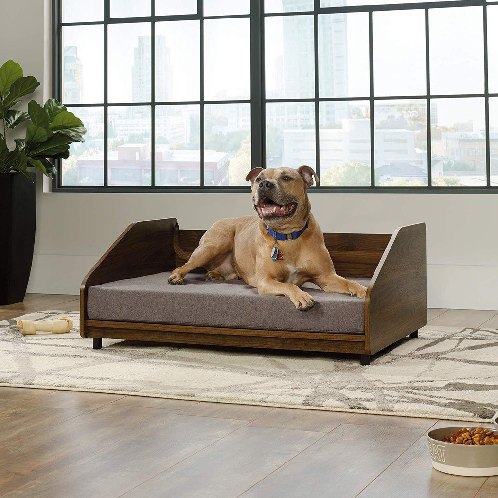 Sauder 424478 Harvey Park Dog Bed - Large, Noble Walnut Finish