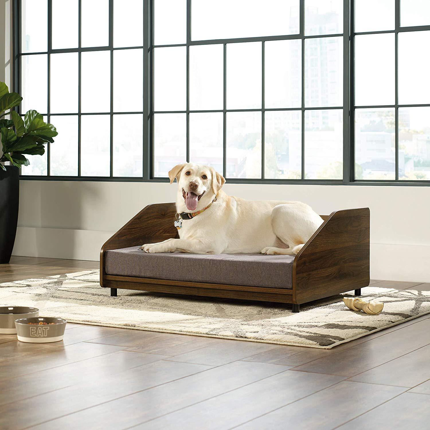 Sauder 424478 Harvey Park Dog Bed - Large, Noble Walnut Finish