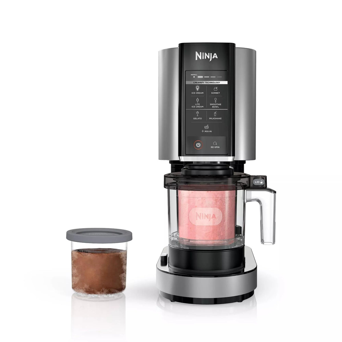 Shark NC301 CREAMi 7-In-1 Ice Cream Maker with 7 Custom Frozen Treat Modes and Easy 3-Step Treat Preparation, Cloud Silver (Renewed)