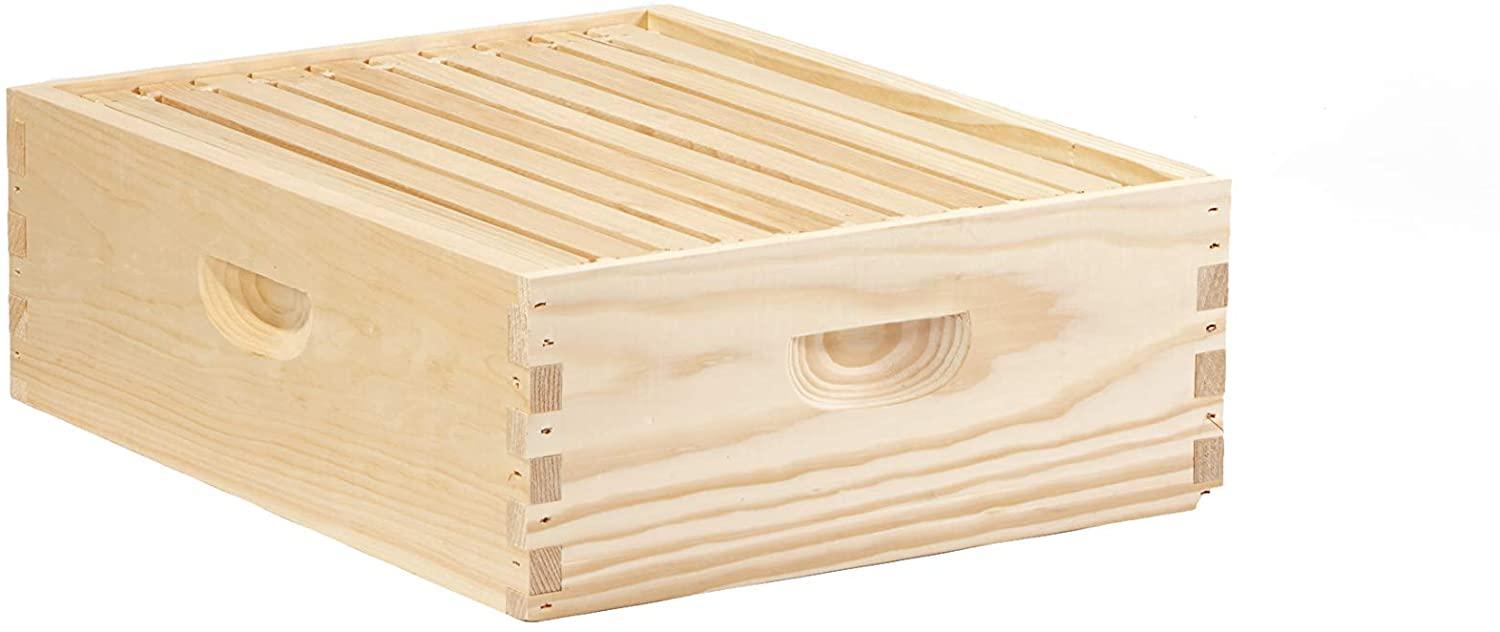 little giant 10-frame medium super beehive body with frames for beekeeping (item no. medbox10)