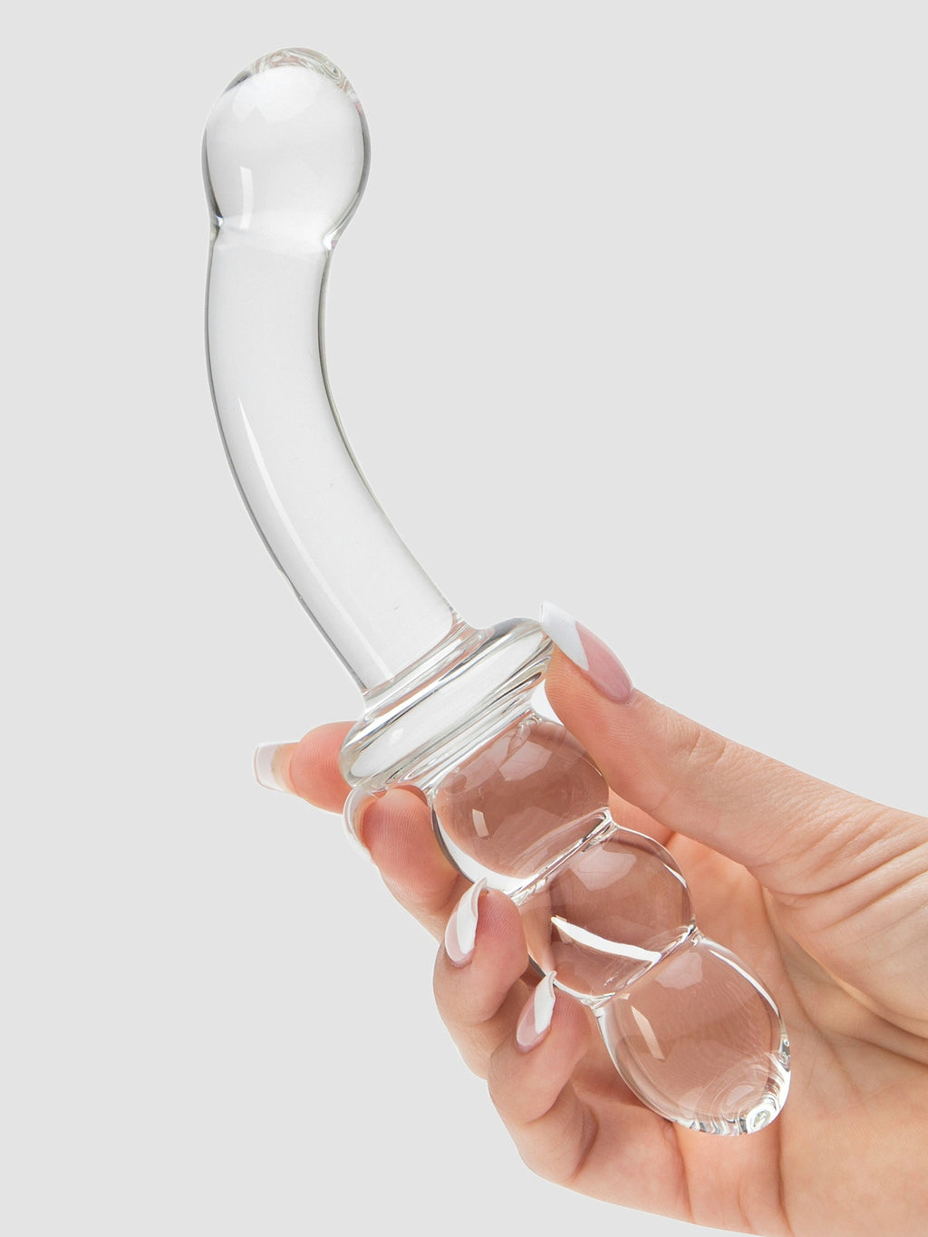 Lovehoney Ribbed G-Spot Sensual Glass Dildo, Clear