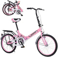BMX Bikes 20 Inch Folding Bike for Adults 7 Speed City Cycling Bike Ultra-Light Portable Foldable Leisure Bicycles for Women Men and Teens,Students,Office Workers [US in Stock]